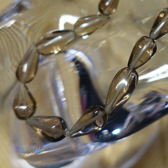(NWT) Smoky Quartz Teardrop Beaded Bracelet - Picture 2 of 6